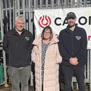 AberGas sales team in front of a Calor gas banner